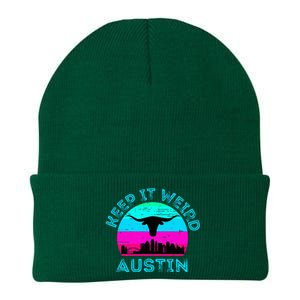 Austin Texas Keep It Weird Longhorn Sunset Gift Knit Cap Winter Beanie