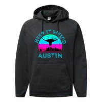 Austin Texas Keep It Weird Longhorn Sunset Gift Performance Fleece Hoodie