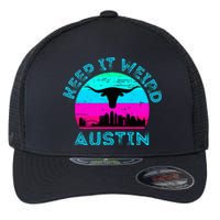 Austin Texas Keep It Weird Longhorn Sunset Gift Flexfit Unipanel Trucker Cap