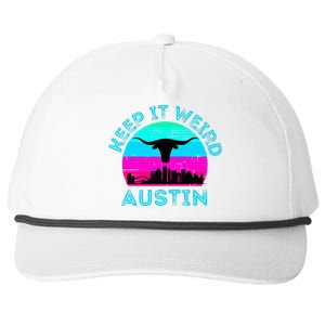 Austin Texas Keep It Weird Longhorn Sunset Gift Snapback Five-Panel Rope Hat