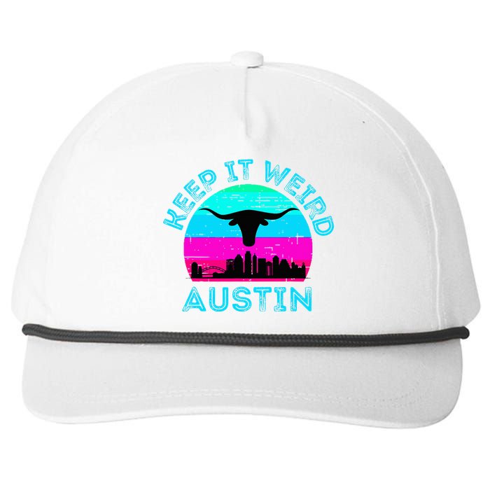 Austin Texas Keep It Weird Longhorn Sunset Gift Snapback Five-Panel Rope Hat