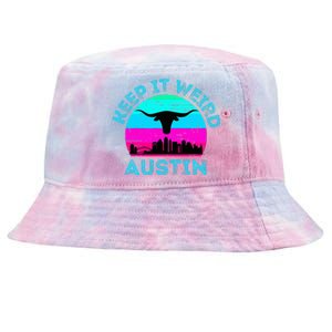 Austin Texas Keep It Weird Longhorn Sunset Gift Tie-Dyed Bucket Hat