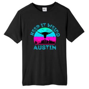 Austin Texas Keep It Weird Longhorn Sunset Gift Tall Fusion ChromaSoft Performance T-Shirt