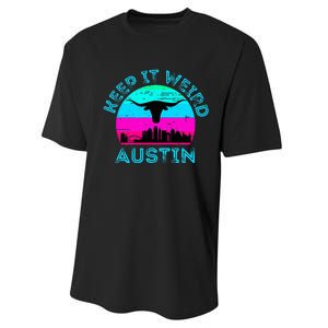 Austin Texas Keep It Weird Longhorn Sunset Gift Performance Sprint T-Shirt