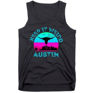 Austin Texas Keep It Weird Longhorn Sunset Gift Tank Top