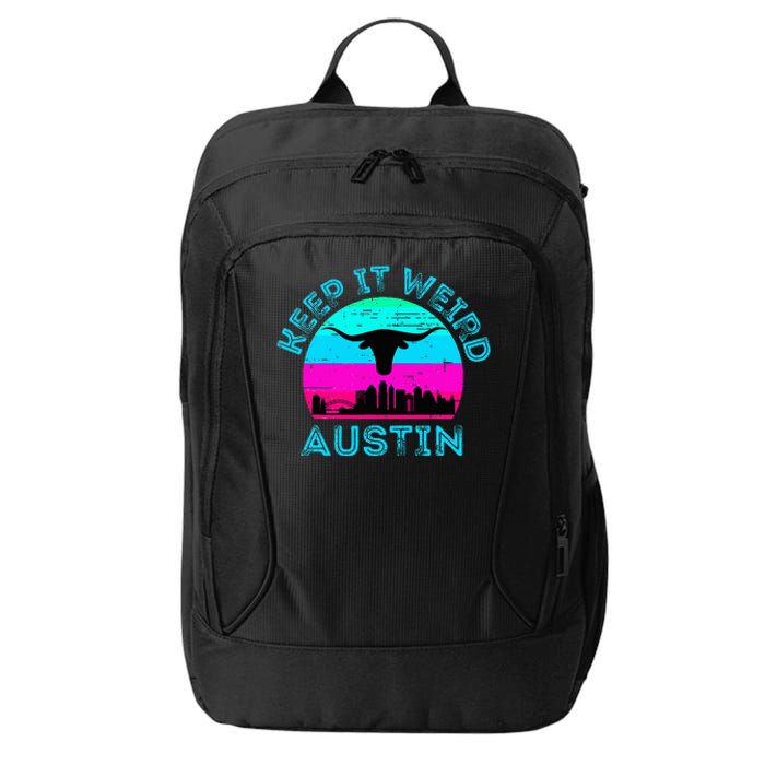 Austin Texas Keep It Weird Longhorn Sunset Gift City Backpack