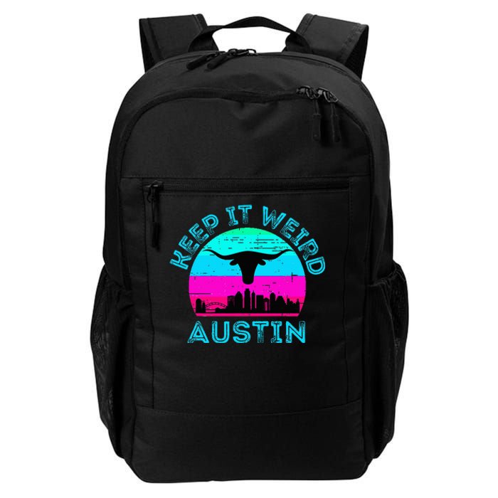 Austin Texas Keep It Weird Longhorn Sunset Gift Daily Commute Backpack