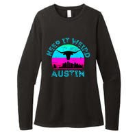 Austin Texas Keep It Weird Longhorn Sunset Gift Womens CVC Long Sleeve Shirt