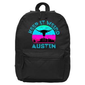 Austin Texas Keep It Weird Longhorn Sunset Gift 16 in Basic Backpack