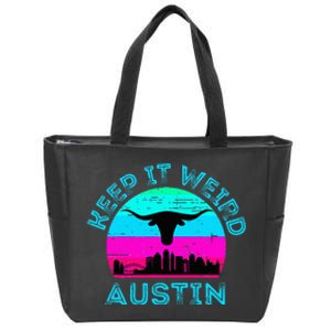 Austin Texas Keep It Weird Longhorn Sunset Gift Zip Tote Bag