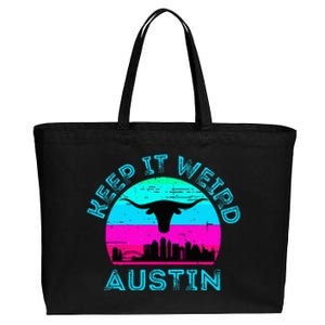 Austin Texas Keep It Weird Longhorn Sunset Gift Cotton Canvas Jumbo Tote