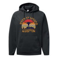 Austin, Texas Keep It Weird Longhorn Sunset Performance Fleece Hoodie