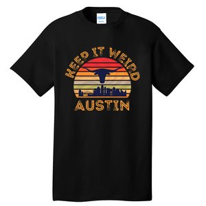 Austin, Texas Keep It Weird Longhorn Sunset Tall T-Shirt