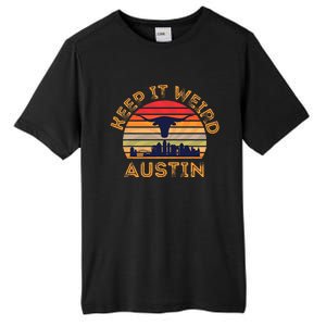 Austin, Texas Keep It Weird Longhorn Sunset Tall Fusion ChromaSoft Performance T-Shirt