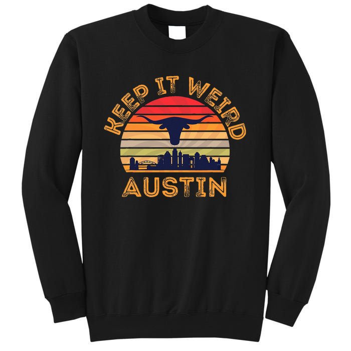 Austin, Texas Keep It Weird Longhorn Sunset Tall Sweatshirt