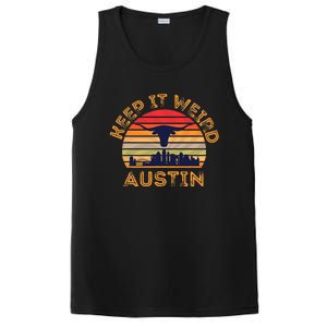 Austin, Texas Keep It Weird Longhorn Sunset PosiCharge Competitor Tank