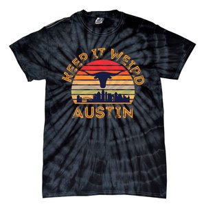 Austin, Texas Keep It Weird Longhorn Sunset Tie-Dye T-Shirt