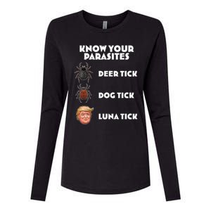 Anti Trump Know Your Parasites Lunatic Womens Cotton Relaxed Long Sleeve T-Shirt