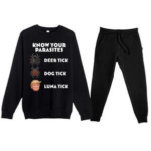 Anti Trump Know Your Parasites Lunatic Premium Crewneck Sweatsuit Set