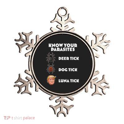 Anti Trump Know Your Parasites Lunatic Metallic Star Ornament