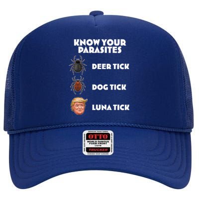 Anti Trump Know Your Parasites Lunatic High Crown Mesh Back Trucker Hat