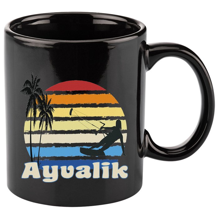 Ayvalik Turkey Kitesurfing Kitesurfer Beach 11oz C Handle Ceramic Mug