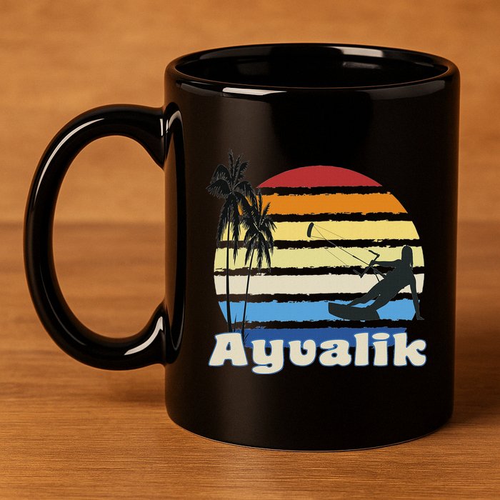 Ayvalik Turkey Kitesurfing Kitesurfer Beach 11oz C Handle Ceramic Mug