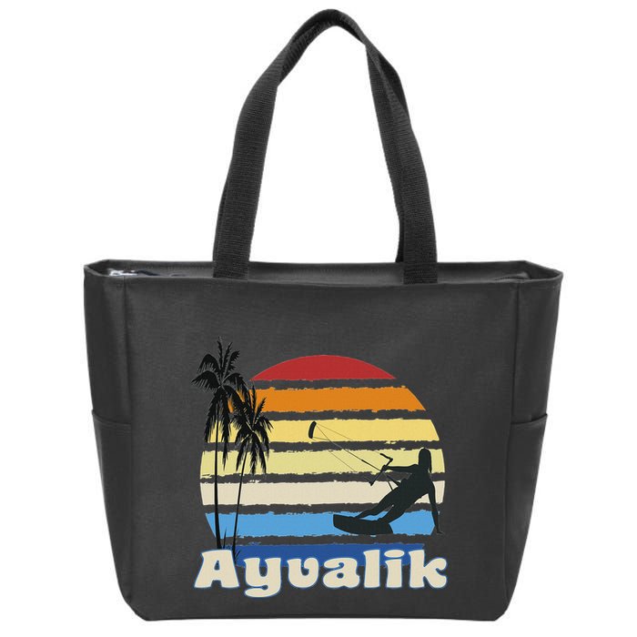 Ayvalik Turkey Kitesurfing Kitesurfer Beach Zip Tote Bag