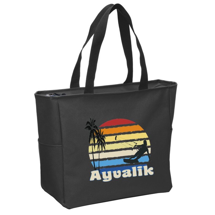 Ayvalik Turkey Kitesurfing Kitesurfer Beach Zip Tote Bag