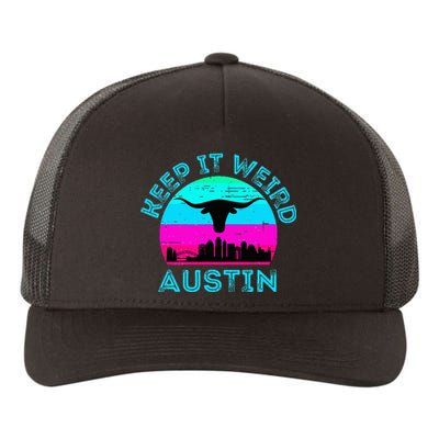 Austin Texas Keep It Weird Longhorn Sunset Gift Yupoong Adult 5-Panel Trucker Hat