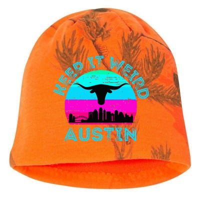 Austin Texas Keep It Weird Longhorn Sunset Gift Kati - Camo Knit Beanie