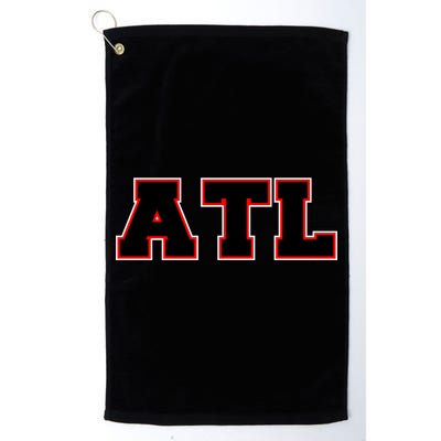 ATL Atlanta, Georgia College Letters Football Fan Block Letters Platinum Collection Golf Towel