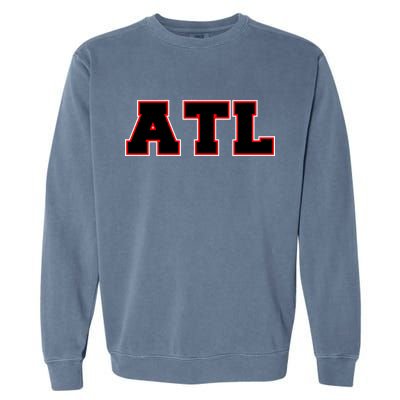 ATL Atlanta, Georgia College Letters Football Fan Block Letters Garment-Dyed Sweatshirt