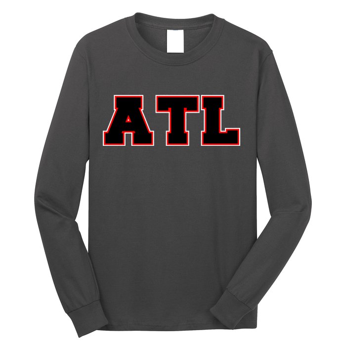 ATL Atlanta, Georgia College Letters Football Fan Block Letters Long Sleeve Shirt