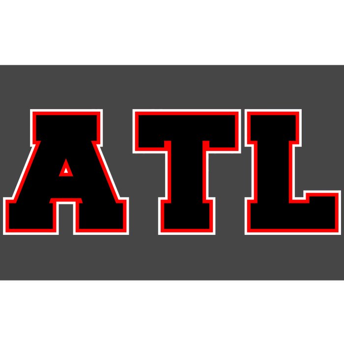 ATL Atlanta, Georgia College Letters Football Fan Block Letters Bumper Sticker