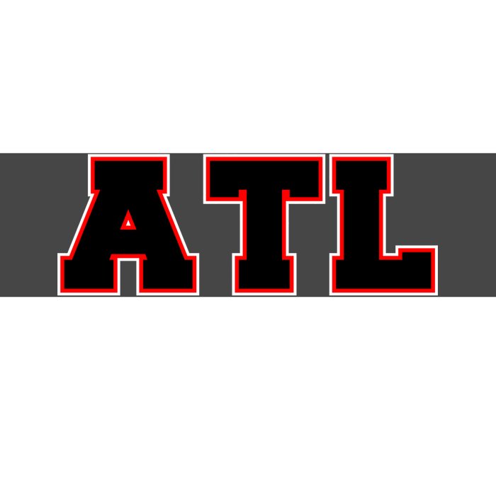 ATL Atlanta, Georgia College Letters Football Fan Block Letters Bumper Sticker