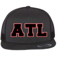 ATL Atlanta, Georgia College Letters Football Fan Block Letters Flat Bill Trucker Hat