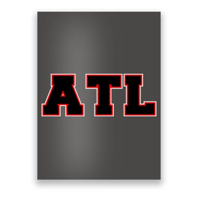 ATL Atlanta, Georgia College Letters Football Fan Block Letters Poster