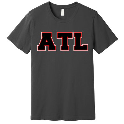 ATL Atlanta, Georgia College Letters Football Fan Block Letters Premium T-Shirt