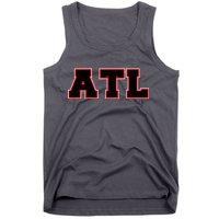 ATL Atlanta, Georgia College Letters Football Fan Block Letters Tank Top