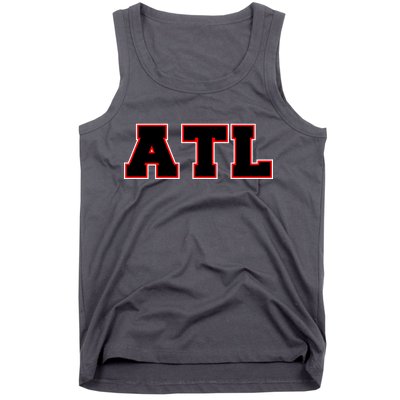 ATL Atlanta, Georgia College Letters Football Fan Block Letters Tank Top