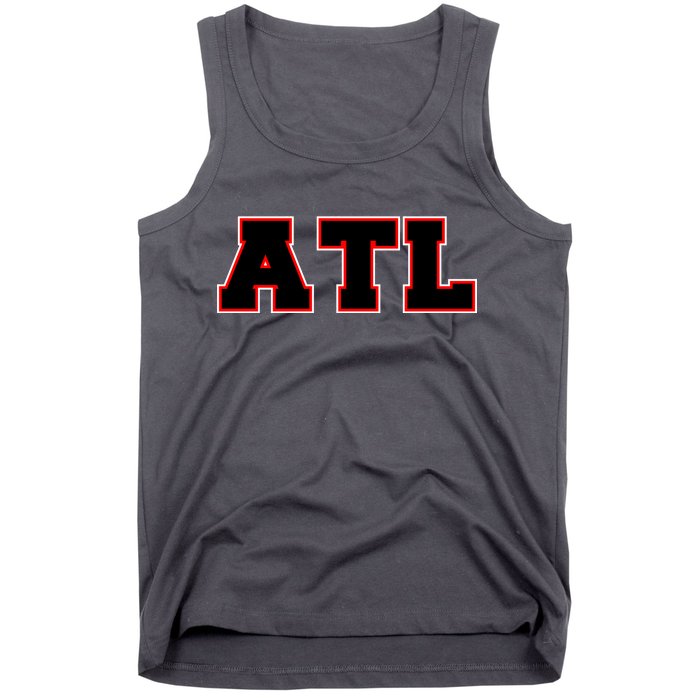 ATL Atlanta, Georgia College Letters Football Fan Block Letters Tank Top