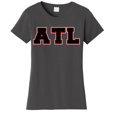 ATL Atlanta, Georgia College Letters Football Fan Block Letters Women's T-Shirt