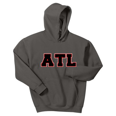 ATL Atlanta, Georgia College Letters Football Fan Block Letters Kids Hoodie