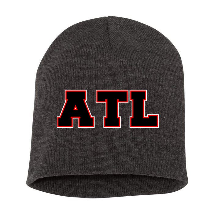 ATL Atlanta, Georgia College Letters Football Fan Block Letters Short Acrylic Beanie