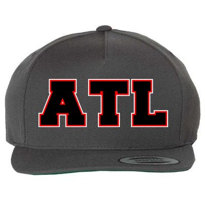 ATL Atlanta, Georgia College Letters Football Fan Block Letters Wool Snapback Cap