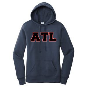 ATL Atlanta, Georgia College Letters Football Fan Block Letters Women's Pullover Hoodie