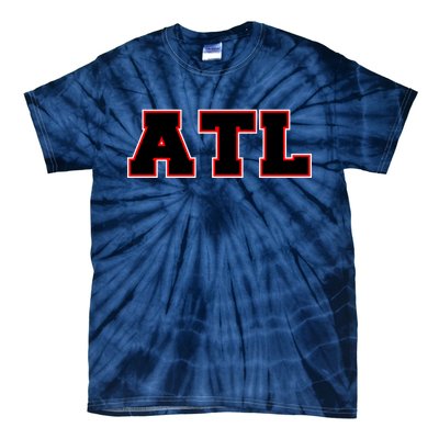 ATL Atlanta, Georgia College Letters Football Fan Block Letters Tie-Dye T-Shirt