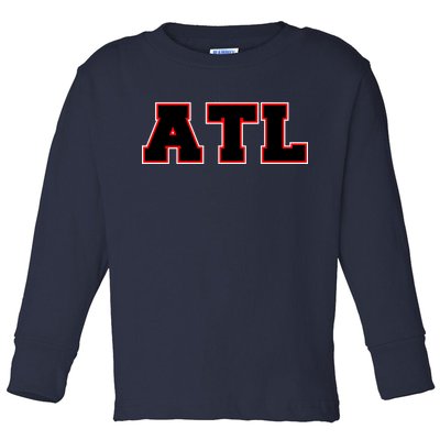 ATL Atlanta, Georgia College Letters Football Fan Block Letters Toddler Long Sleeve Shirt