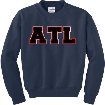 ATL Atlanta, Georgia College Letters Football Fan Block Letters Kids Sweatshirt